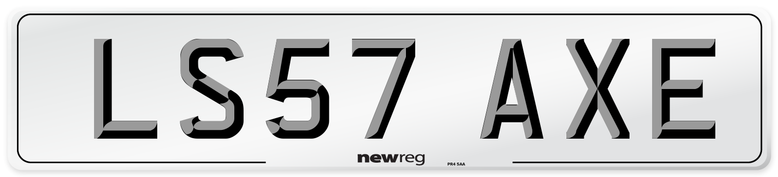 LS57 AXE Number Plate from New Reg